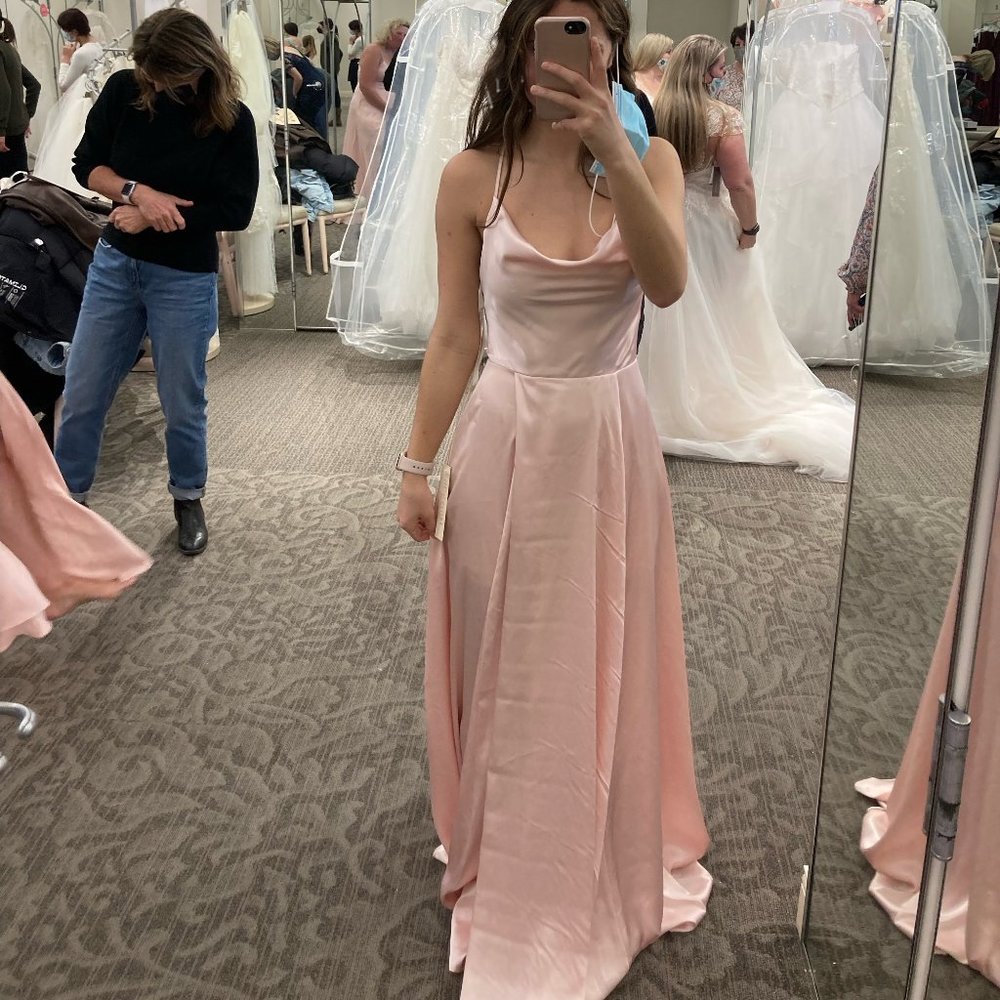Bridesmaid Dress - Petal Pink Cowl Neck
